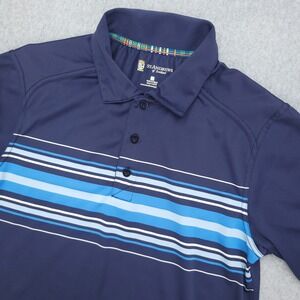 St Andrews of Scotland Golf Polo‎ Shirt Mens Small Blue Striped  Short Sleeve